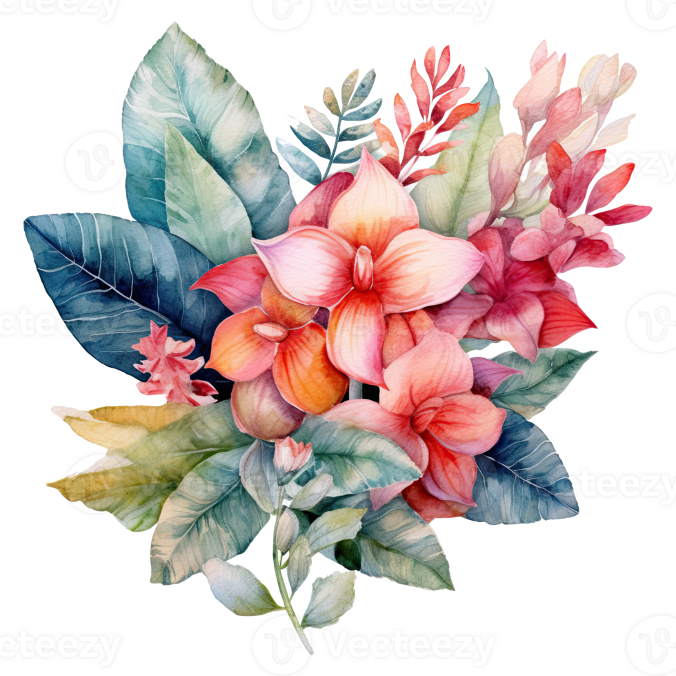 Watercolor botanical illustration on transparent background. png