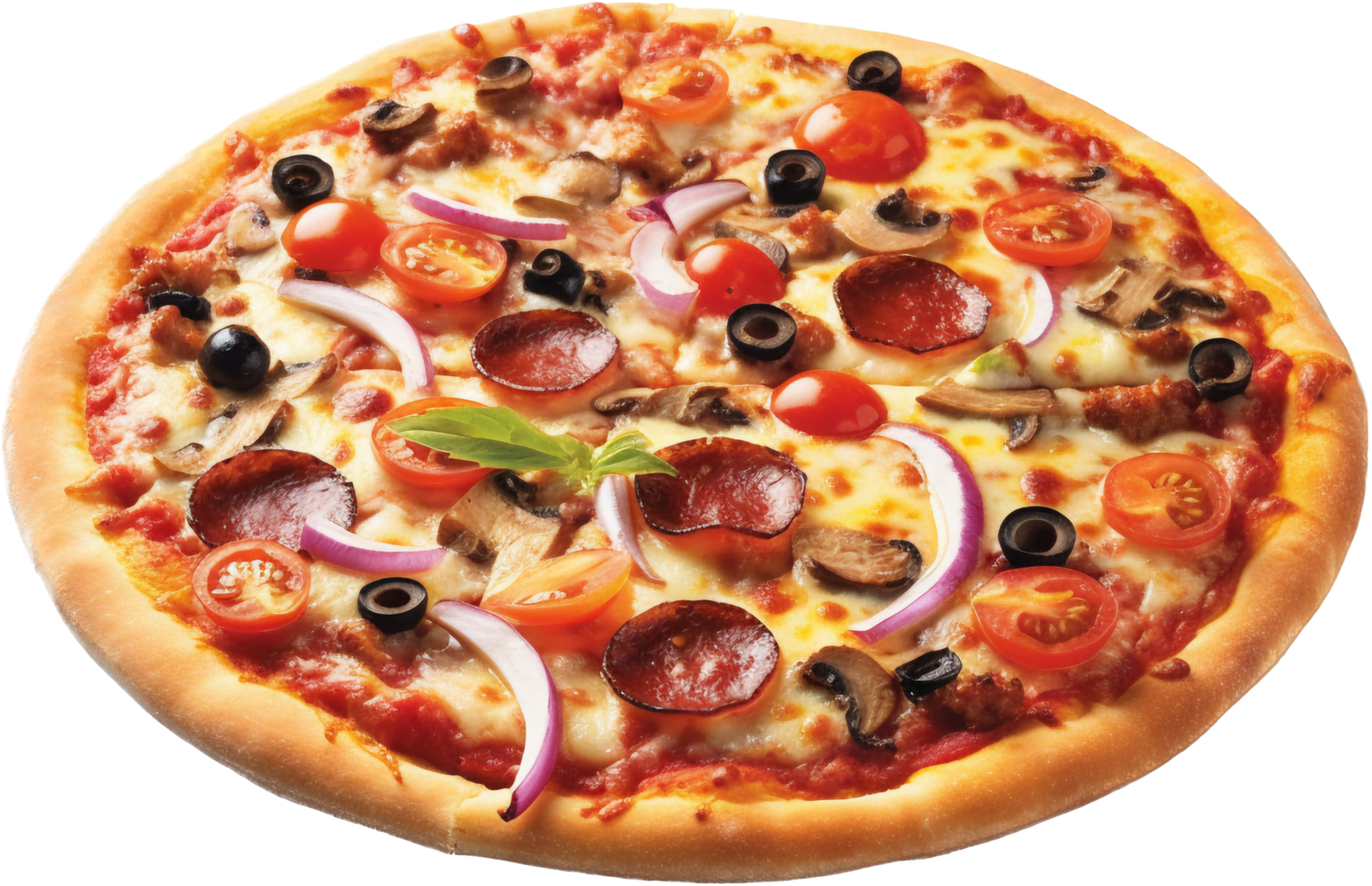 Pizza lato Visualizza con ai generato. png