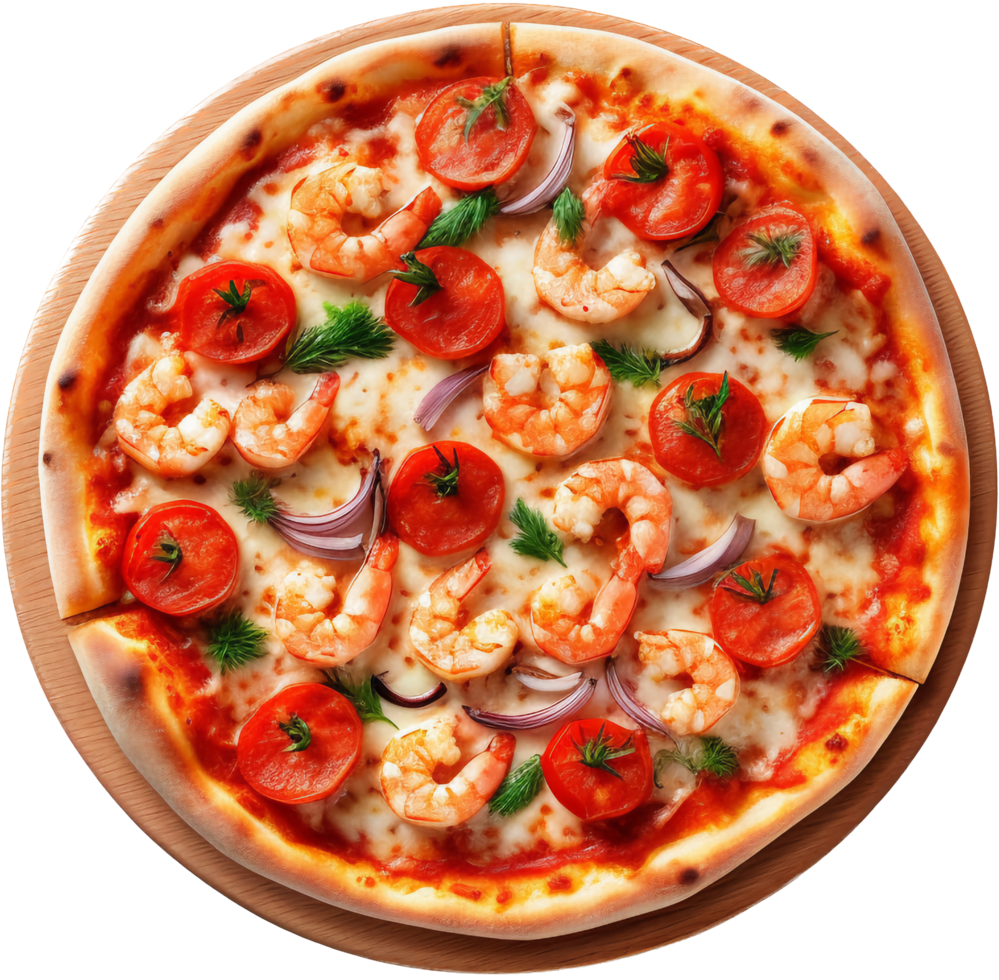 Top view pizza with . png