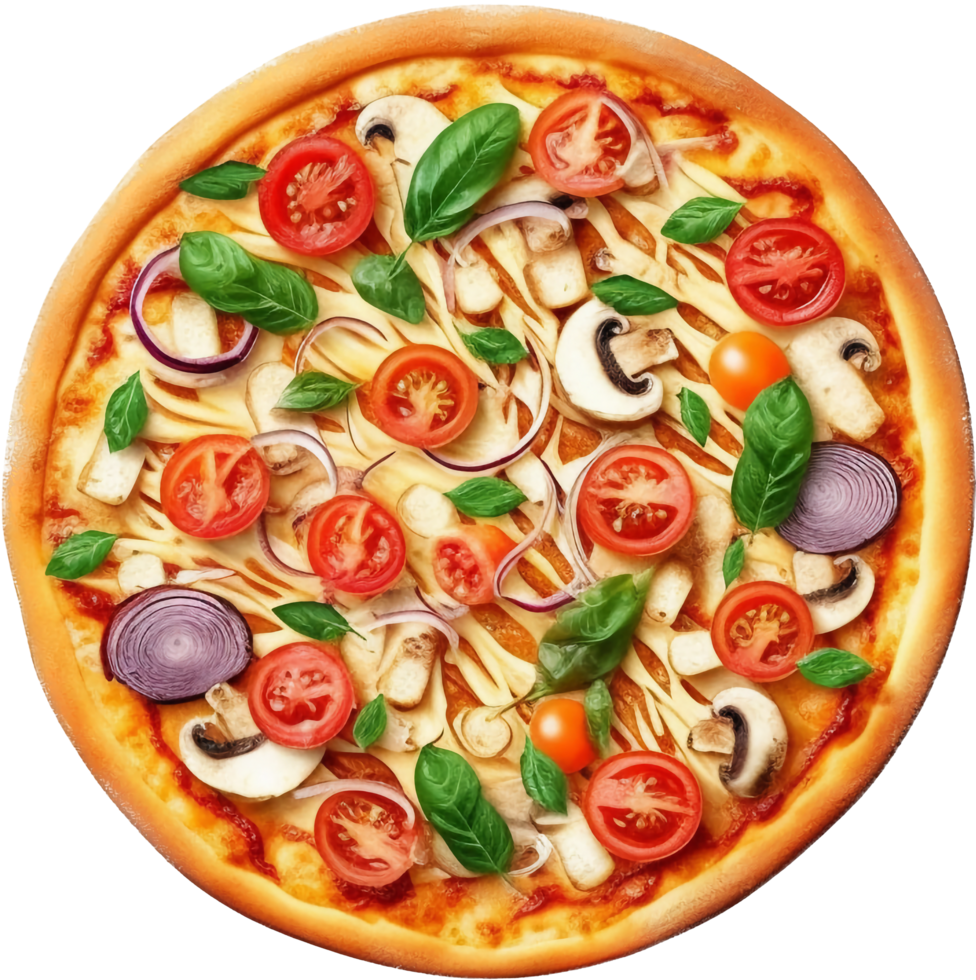 Top view pizza with . png