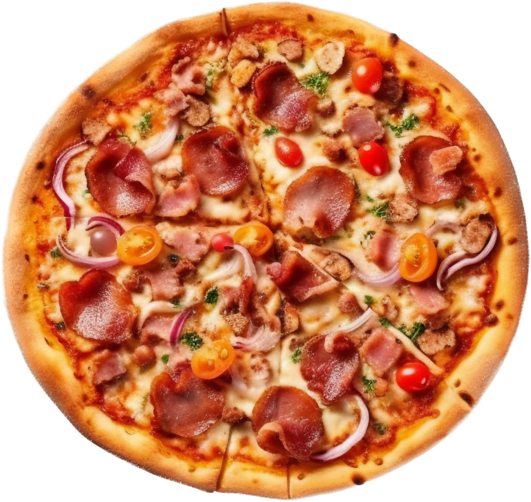 Top view pizza with . png