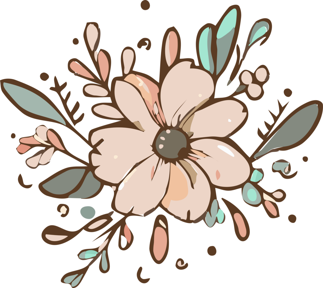 rustic flower png graphic clipart design