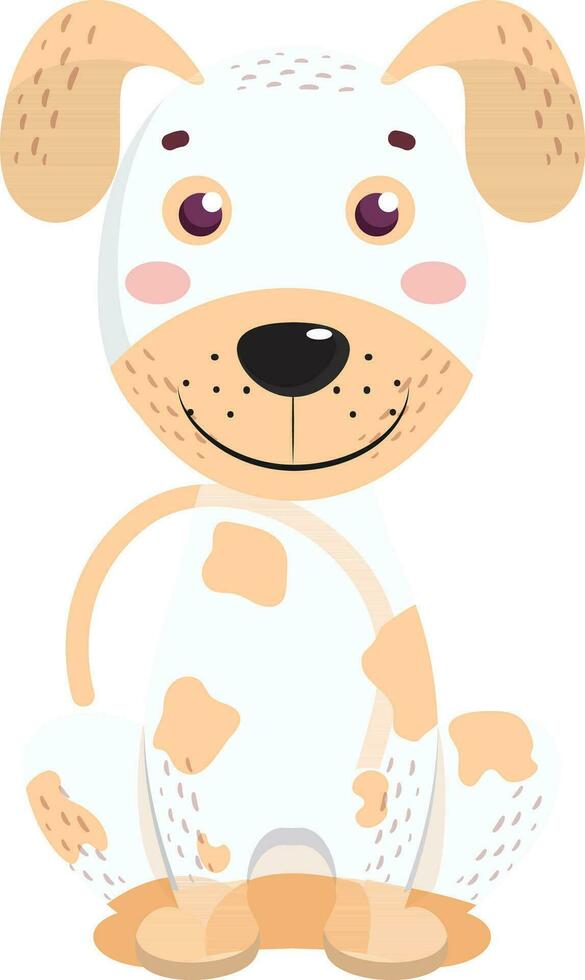 Cartoon character of dog sitting on white background. vector