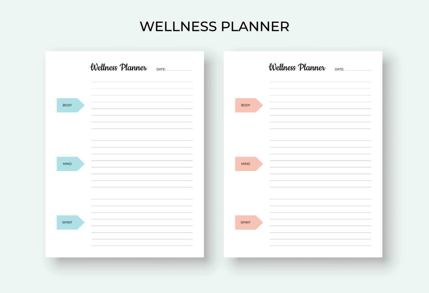 Wellness Planner and happiness journal vector