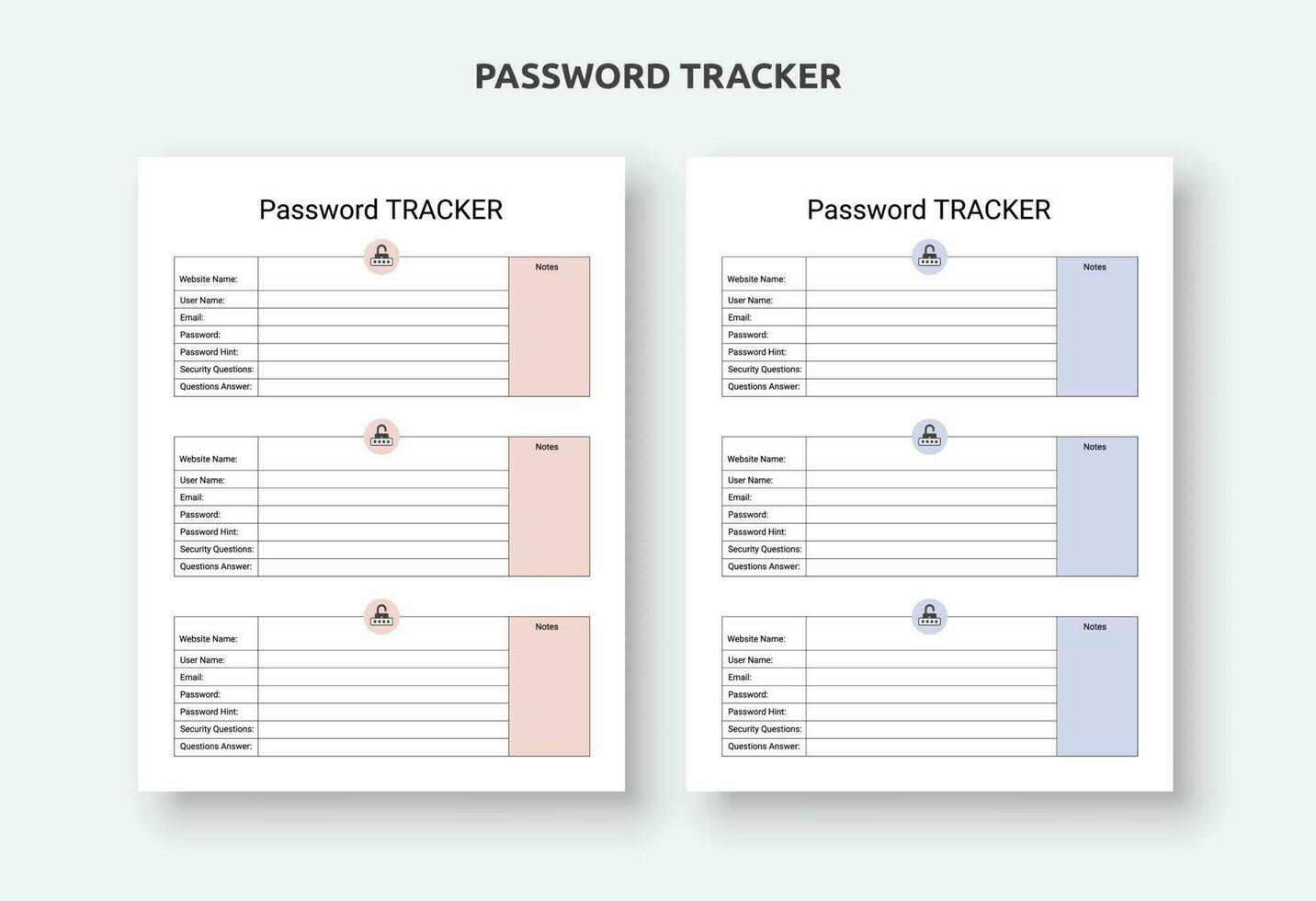 Password logbook and tracker, Internet address and password logbook vector