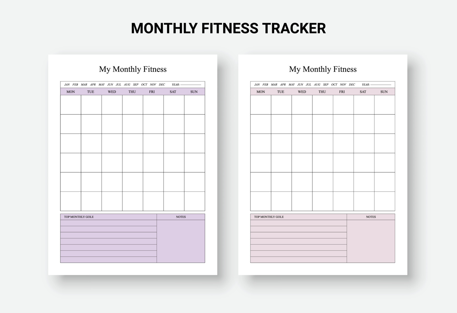 Monthly fitness tracker Monthly Habit Tracker Routine Tracker 30 Day Monthly fitness tracker Monthly Habit Tracker Routine Tracker 30 Day