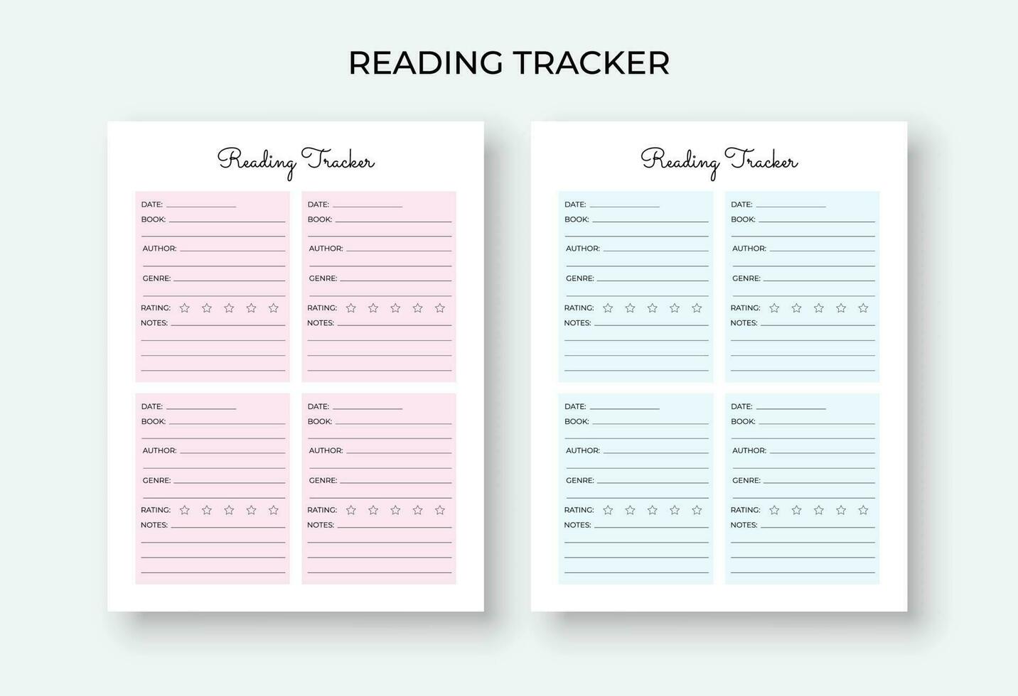 Reading Log, Reading Tracker, Books to Read, vector