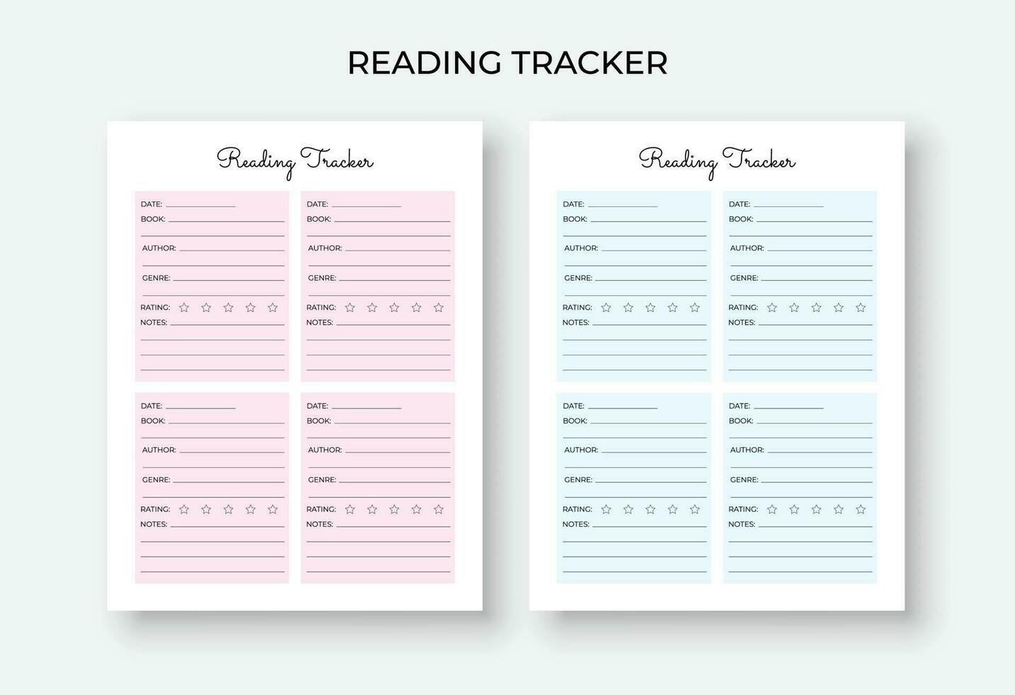 Reading Log, Reading Tracker, Books to Read, vector