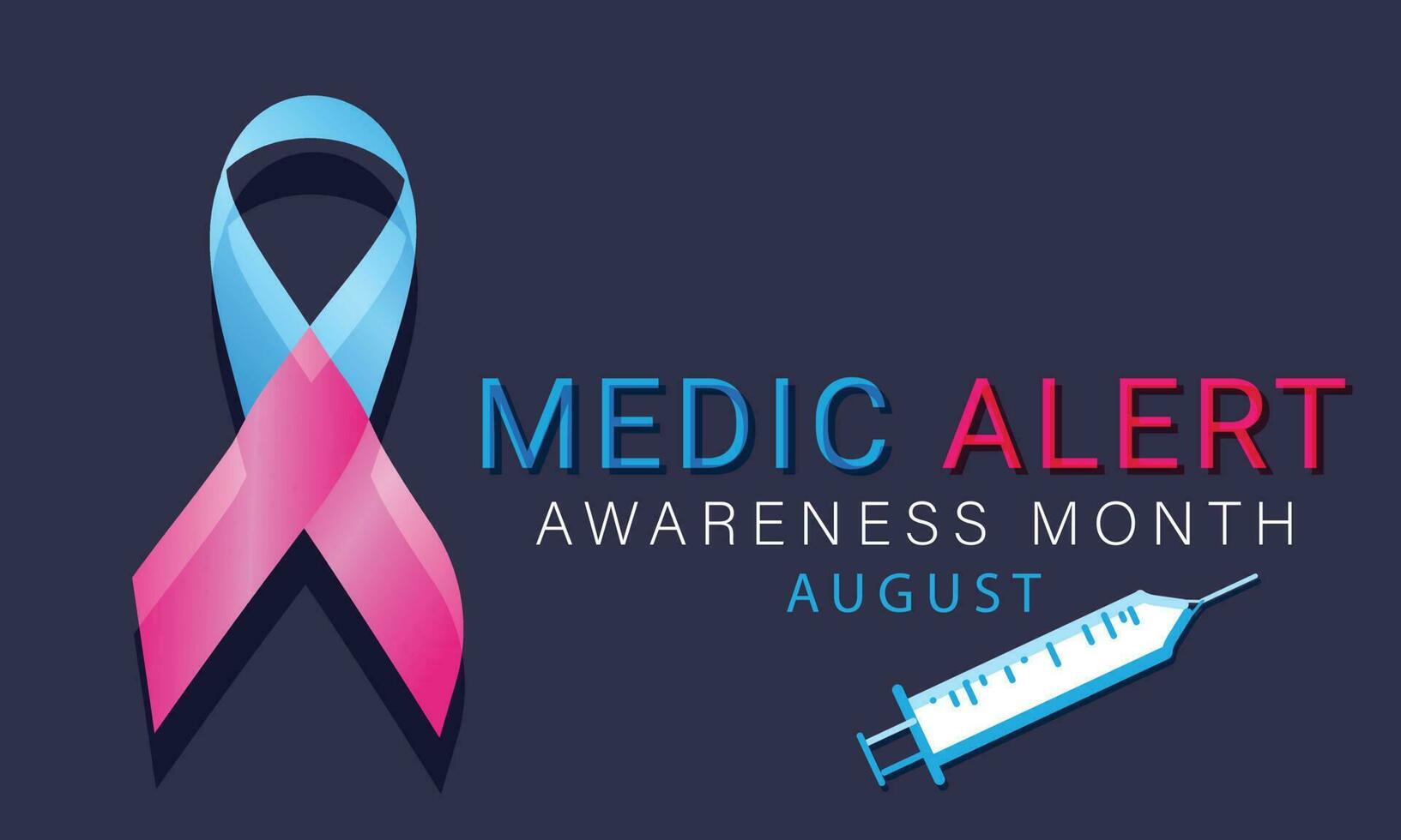 August is Medic Alert awareness month. background, banner, card, poster, template. Vector illustration.