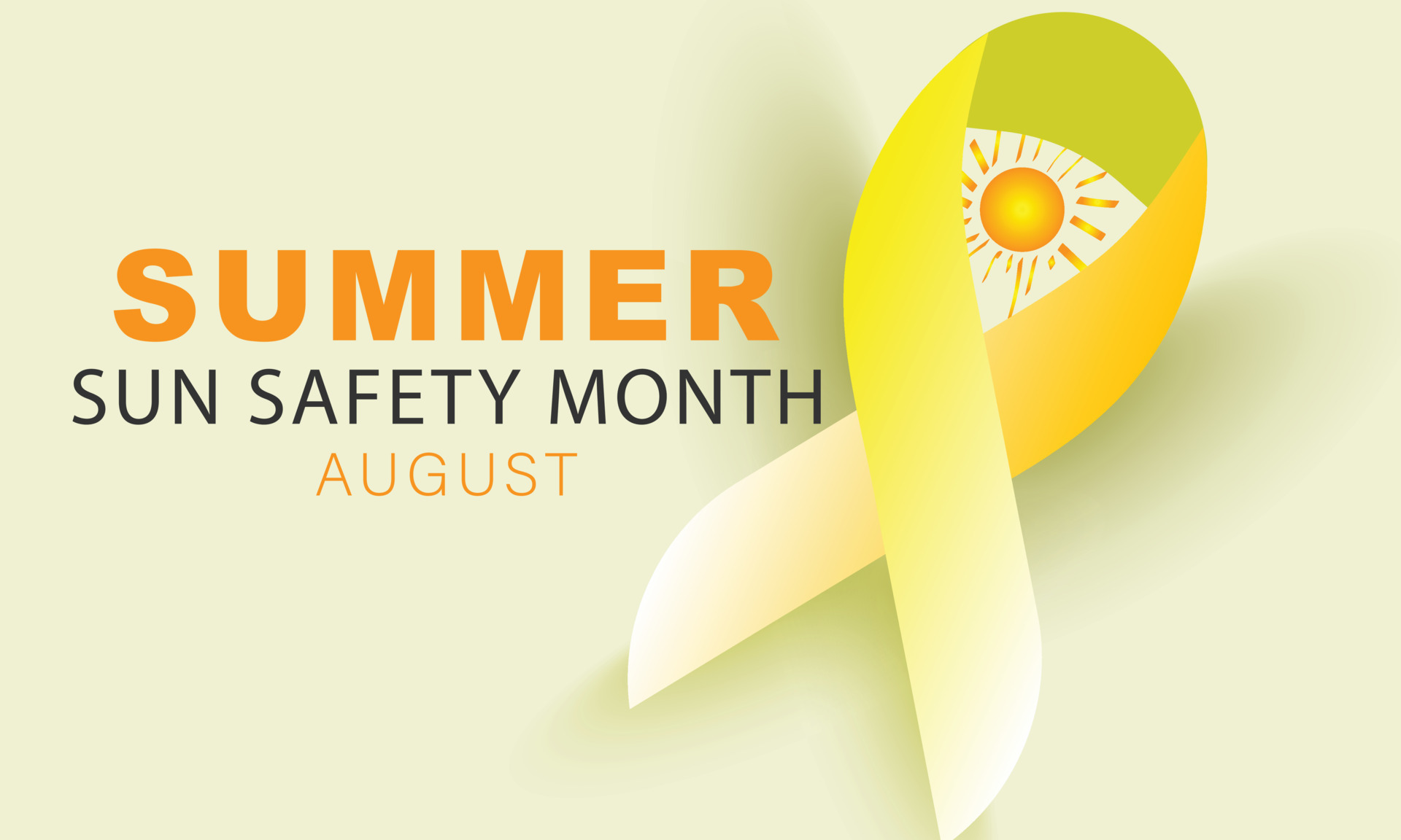 August is summer sun safety month. background, banner, card, poster