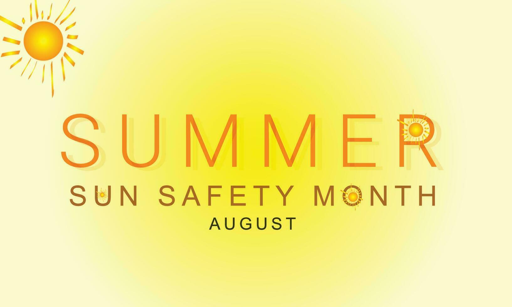 August is summer sun safety month. background, banner, card, poster, template. Vector illustration.