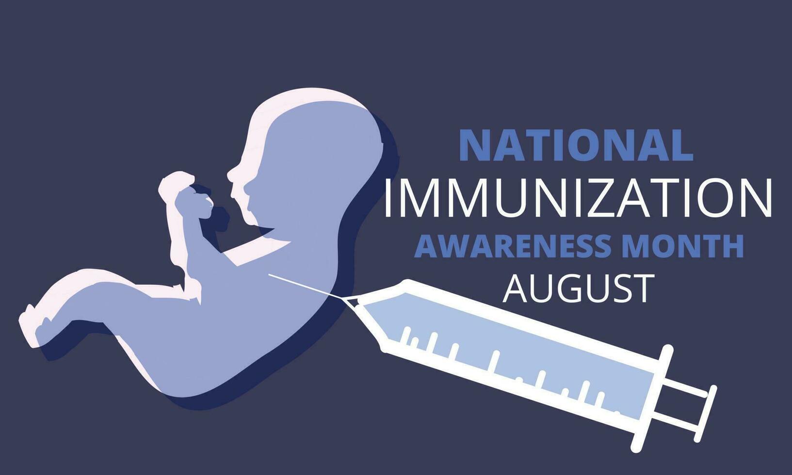 National immunization awareness month august. background, banner, card, poster, template. Vector illustration.