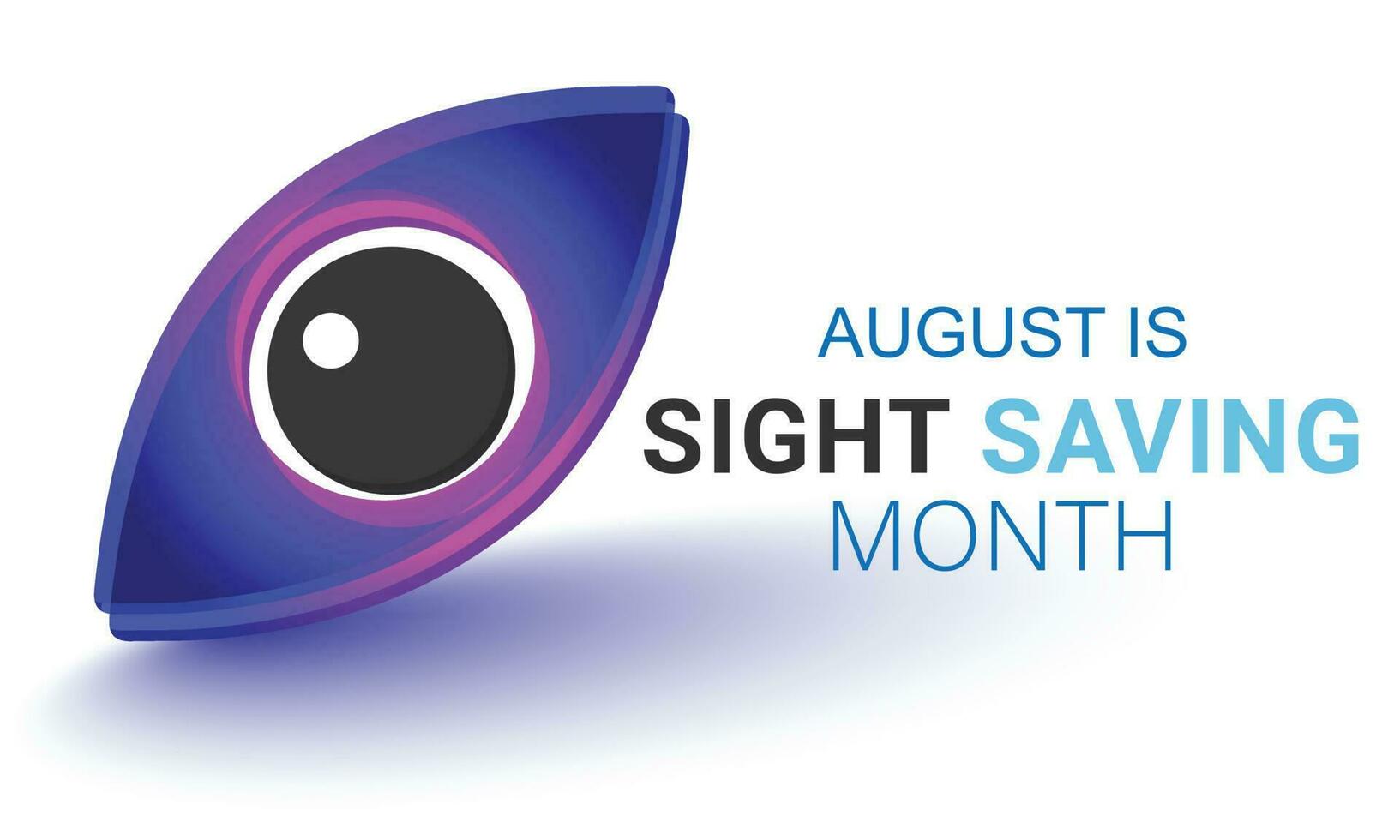 August is sight saving month. background, banner, card, poster, template. Vector illustration.