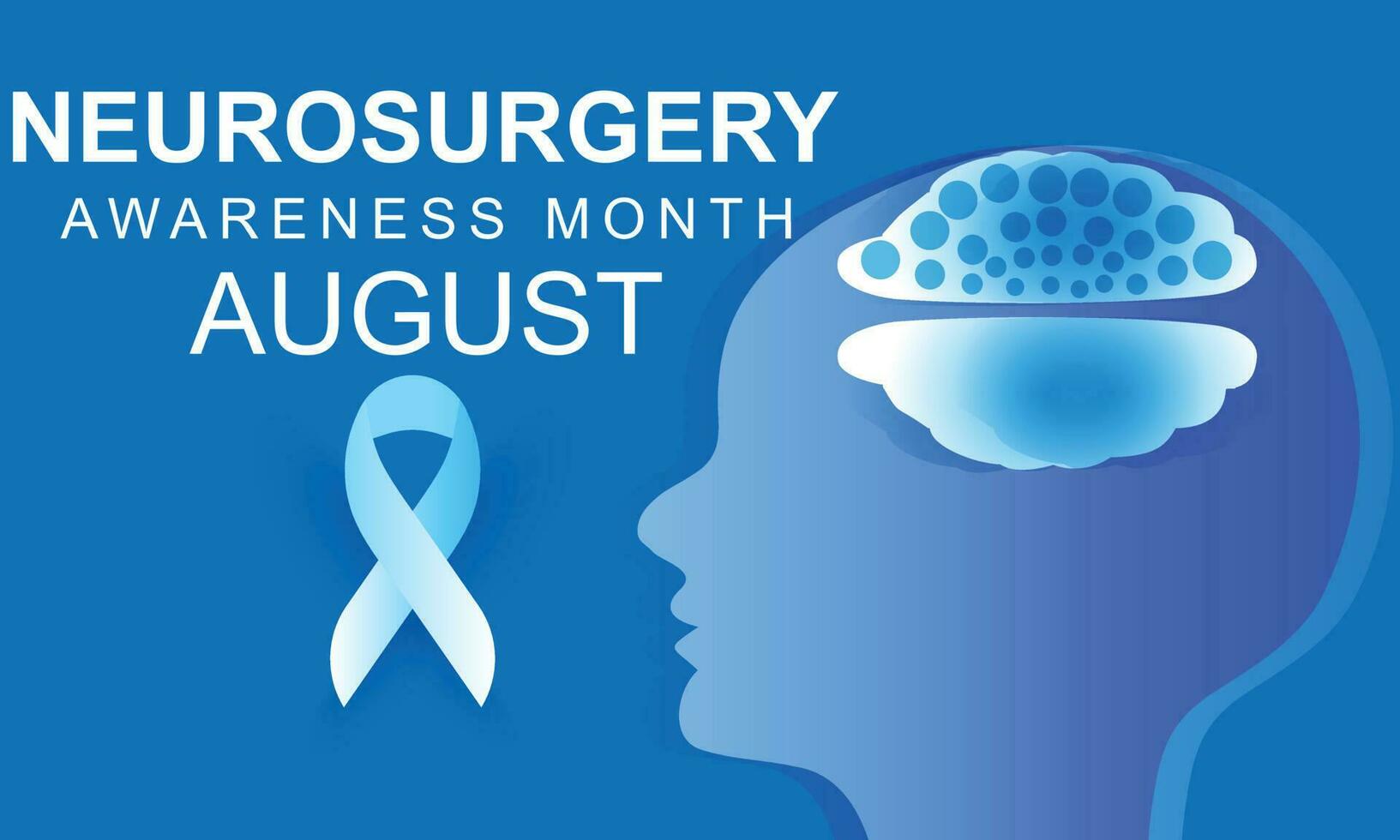 August is Neurosurgery awareness month. background, banner, card, poster, template. Vector illustration.