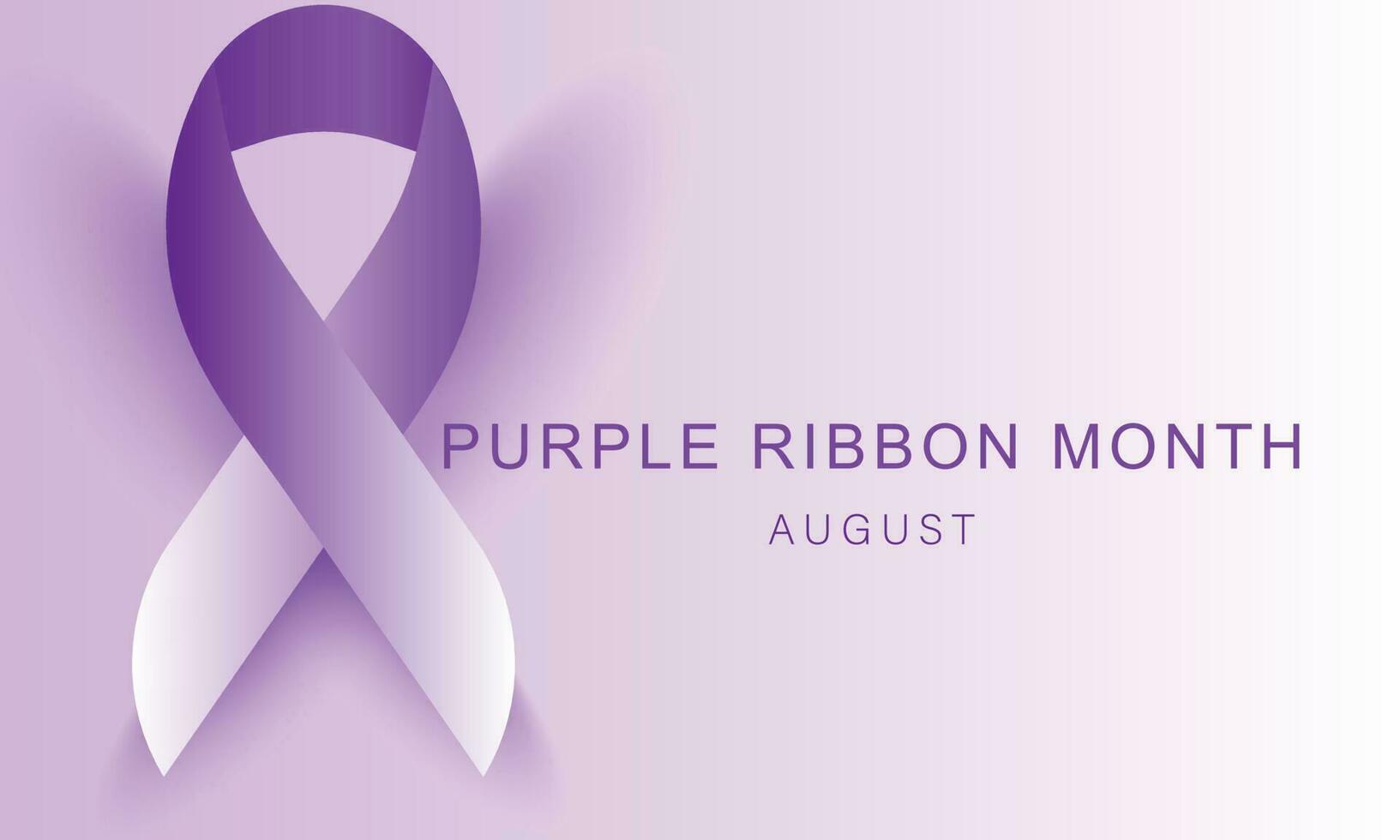 August is purple ribbon month. background, banner, card, poster, template. Vector illustration.