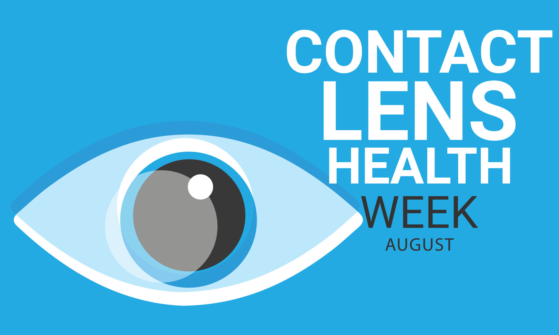 Contact lens health week august. background, banner, card, poster