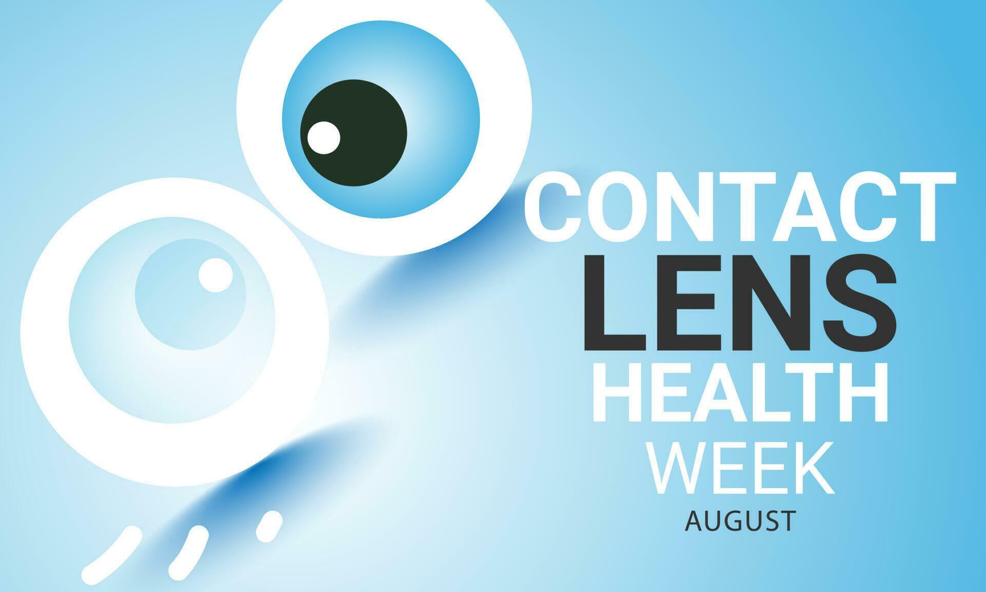 Contact lens health week august. background, banner, card, poster