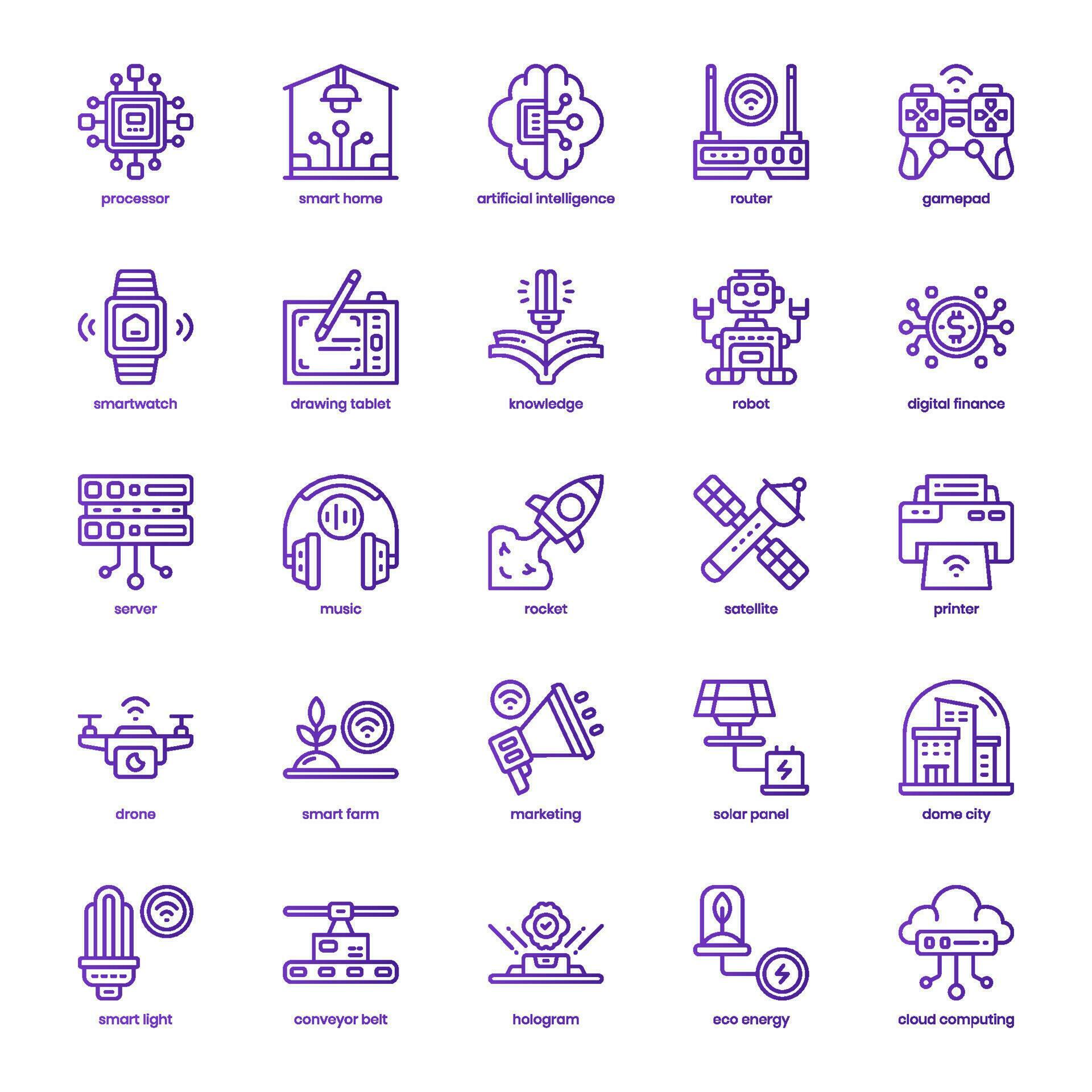 Modern Technology icon pack for your website design, logo, app, and ...