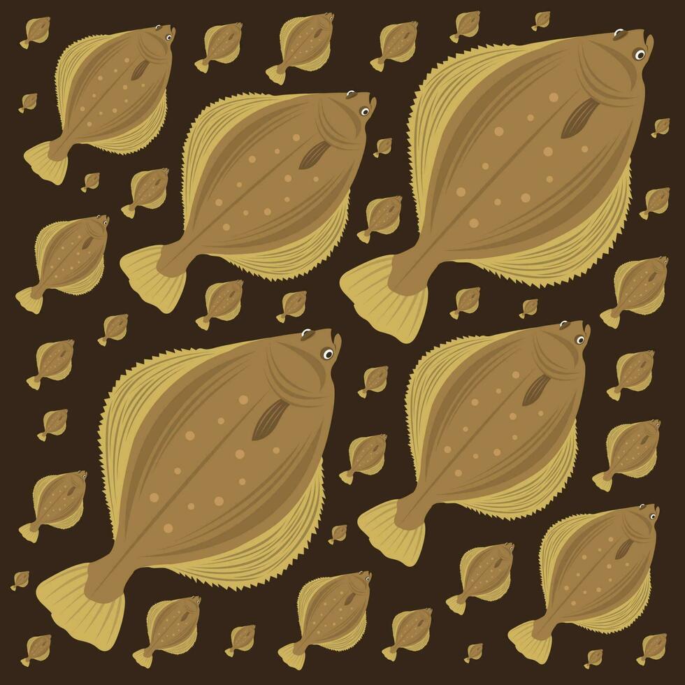 Fresh flounder flatfish vector illustration for graphic design and decorative element