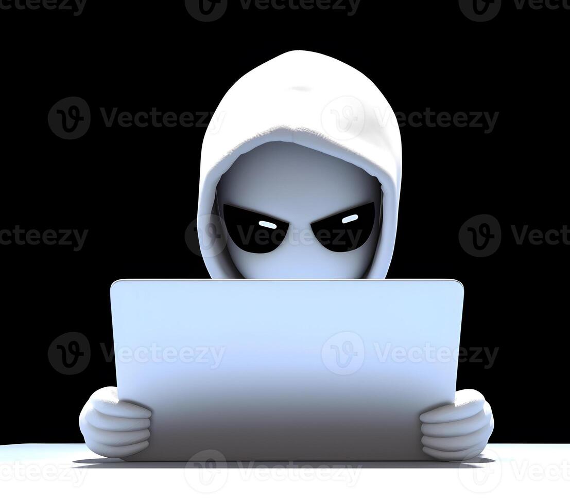 Anonymous cute hacker. Concept of hacking cybersecurity, cybercrime, cyberattack, etc. photo