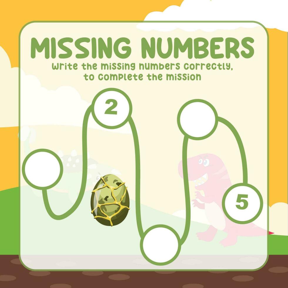 Missing numbers. Write the answer correctly. Educational printable math worksheet. Count and write activity. Counting practice. Vector file.