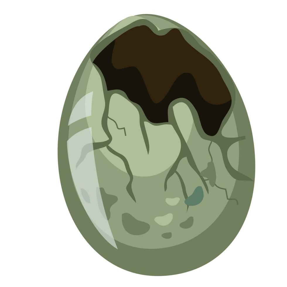Cute flat dinosaur egg on a white background. Funny cartoon dinosaur isolated on white background for packing paper, fabric, postcard, clothing, printable game card. Vector file.