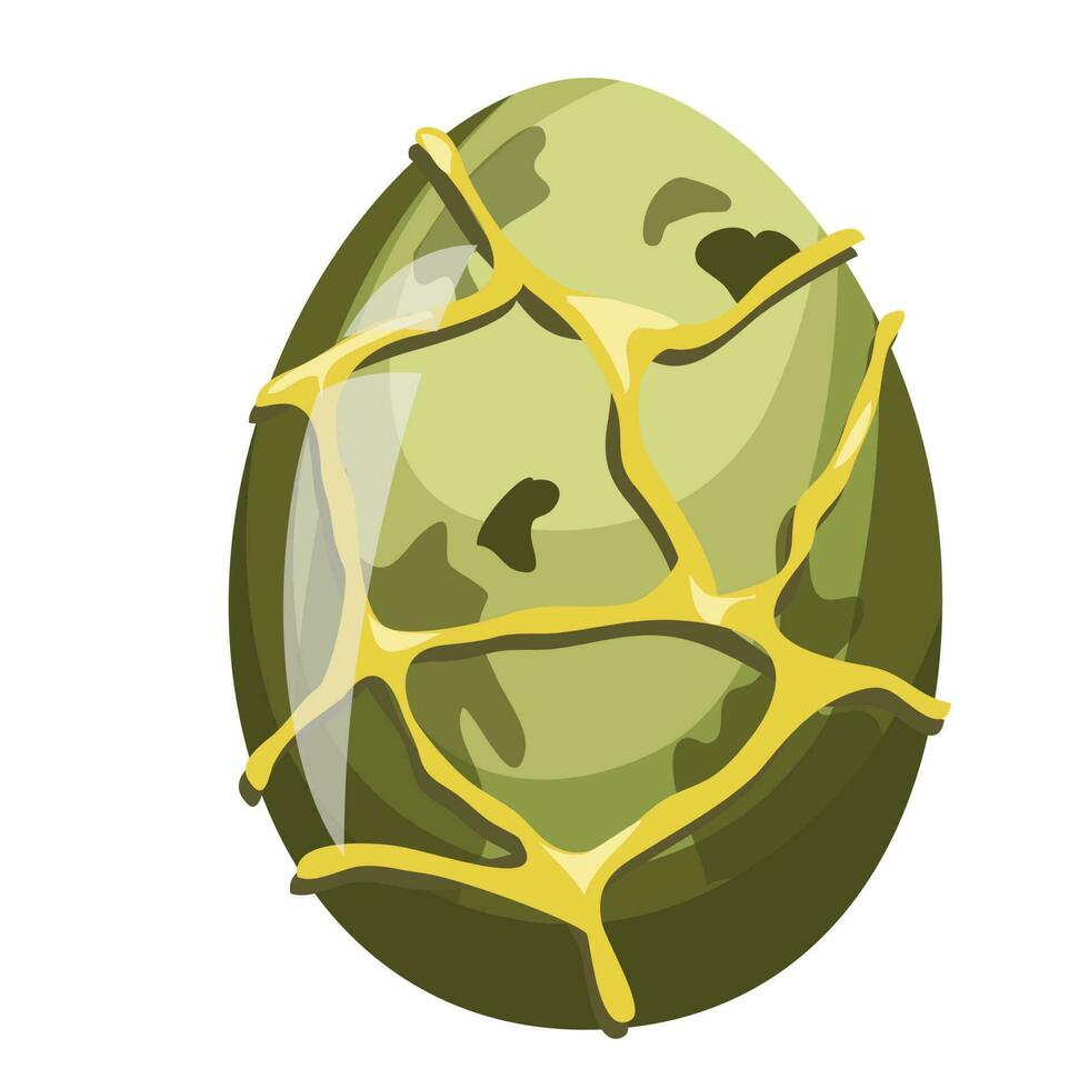 Cute flat dinosaur egg on a white background. Funny cartoon dinosaur isolated on white background for packing paper, fabric, postcard, clothing, printable game card. Vector file.