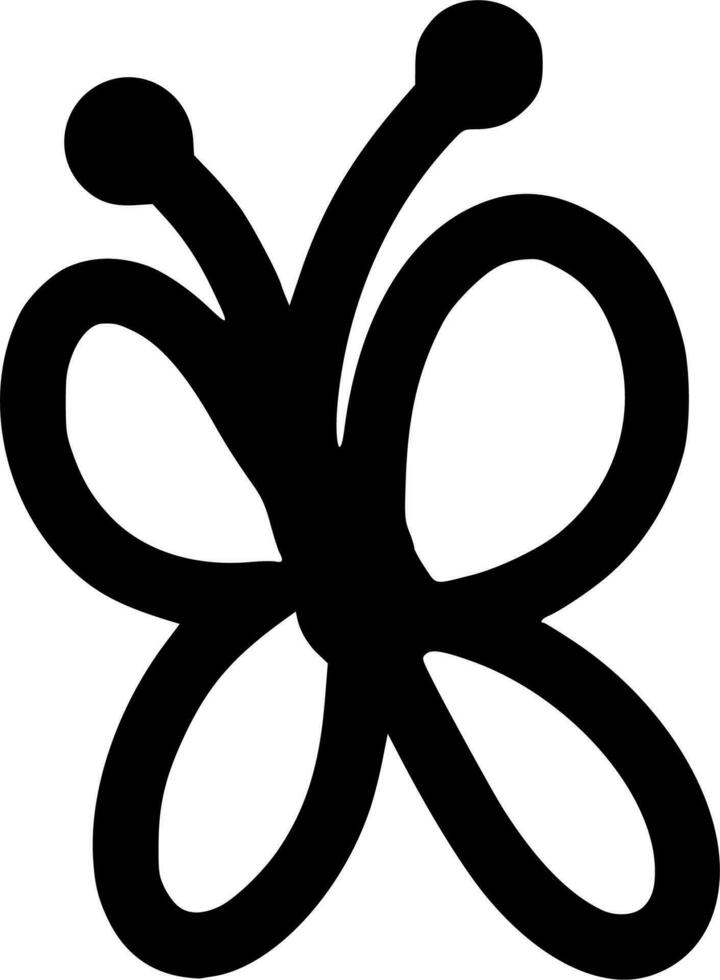 Monochrome ethnic butterfly design. Anti-stress coloring page for adults. Hand drawn black and white vector illustration