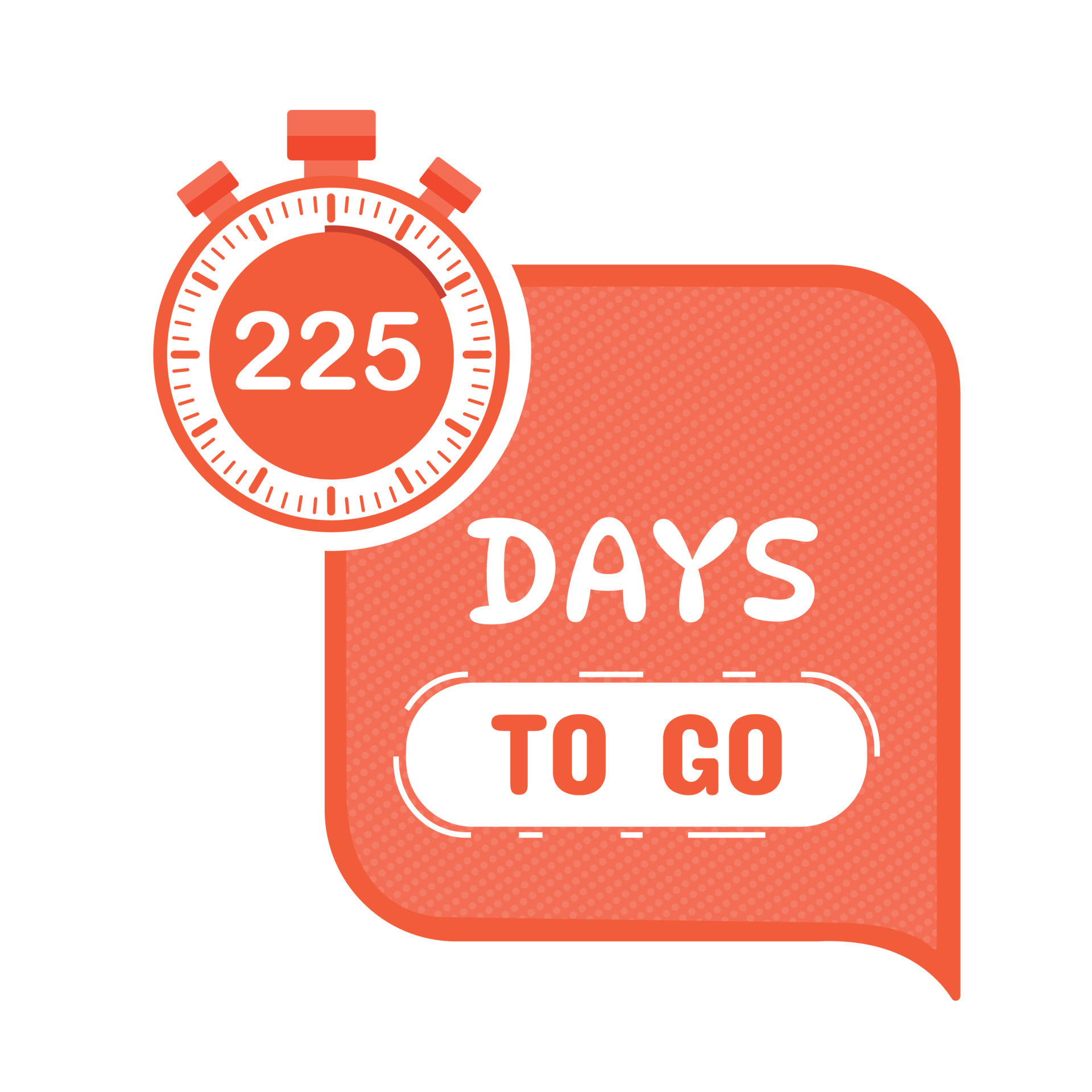 225 days to go countdown timer design clock icon 24588650 Vector Art at