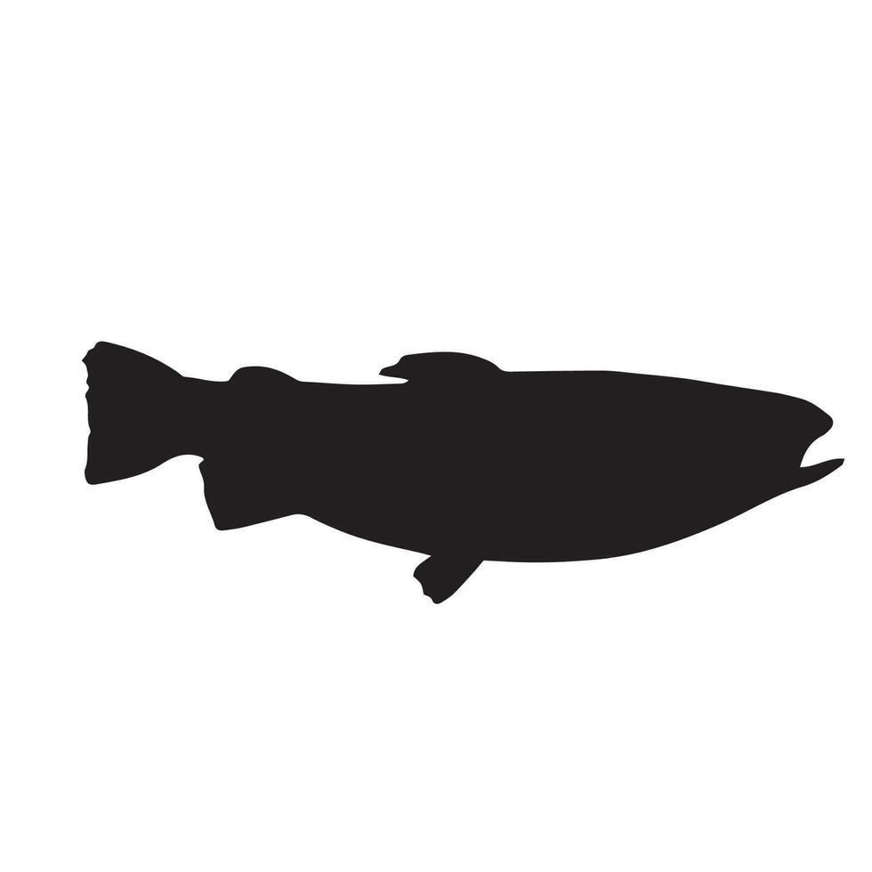 Cute black silhouette fish vector illustration icon. Tropical fish, sea fish, aquarium fish