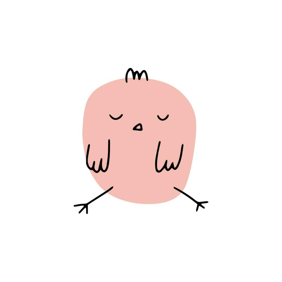 Chick. Cute little farm bird. Funny easter animal. Kids vector illustration.