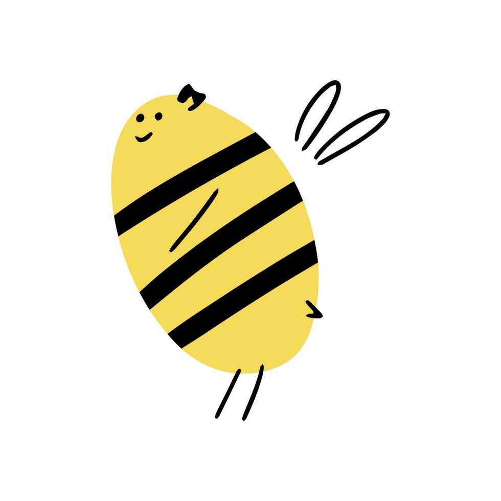 dibujos animados abeja para concepto diseño. animal personaje diseño. vector ilustración en plano estilo.