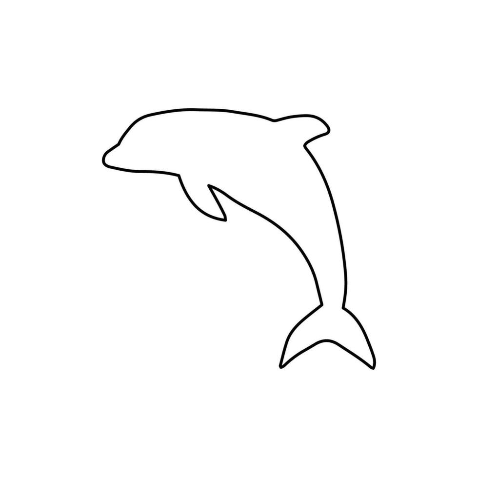 Nautical Dolphin. Sea Underwater animal. Vector illustration