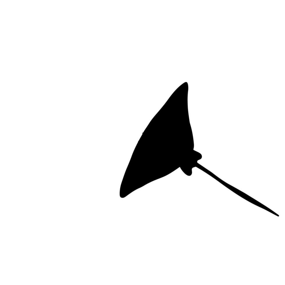 Stingray fish Character black sea animal on deep background. Wild life illustration. Vector illustration.
