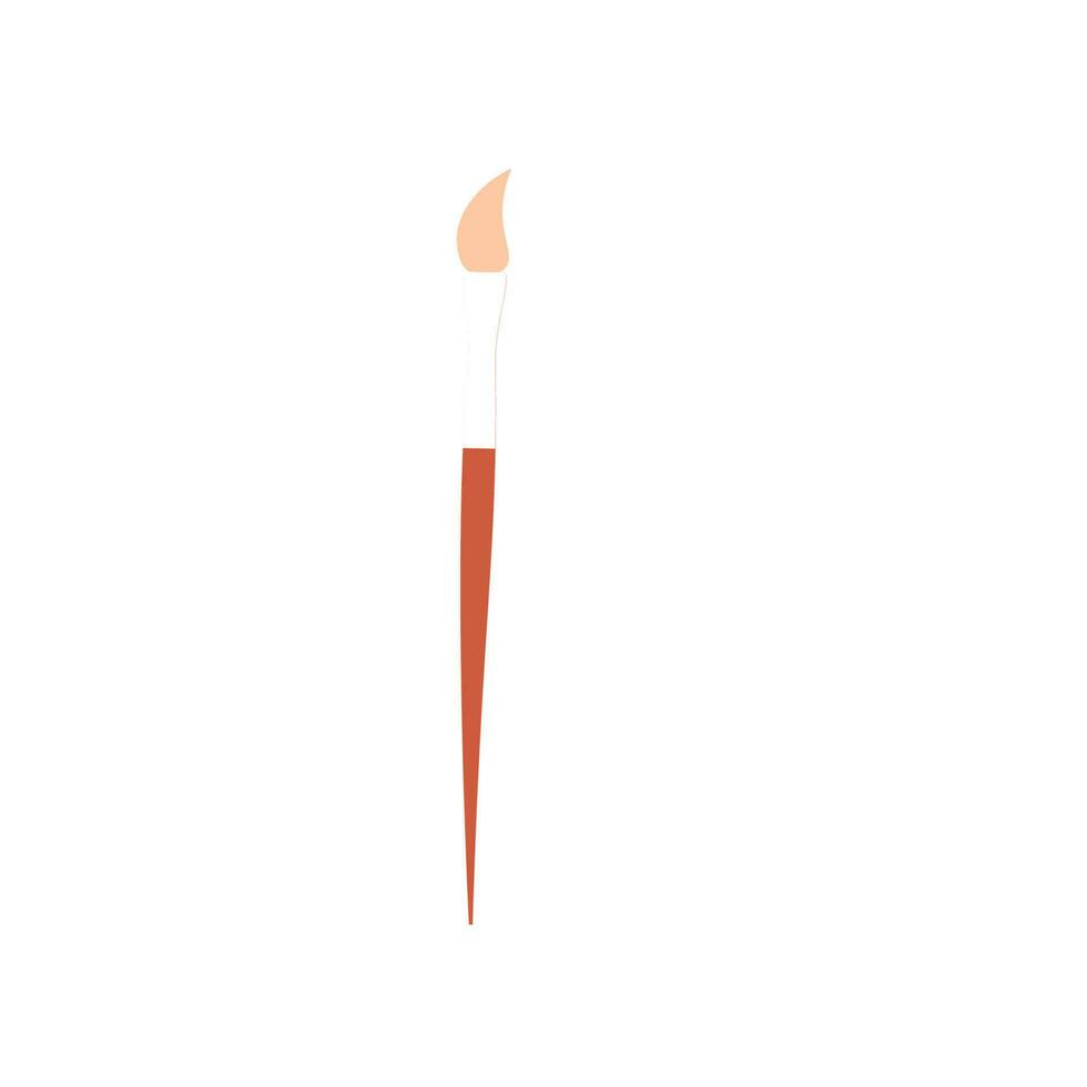 Paintbrush in flat style on white background. School vector icon. Hobby concept.