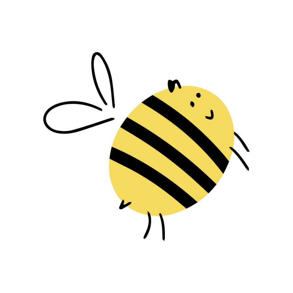 Cartoon bee for concept design. Animal character design. Vector illustration in flat style.