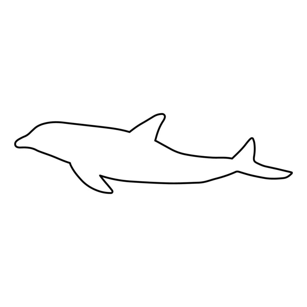 Nautical Dolphin. Sea Underwater animal. Vector illustration