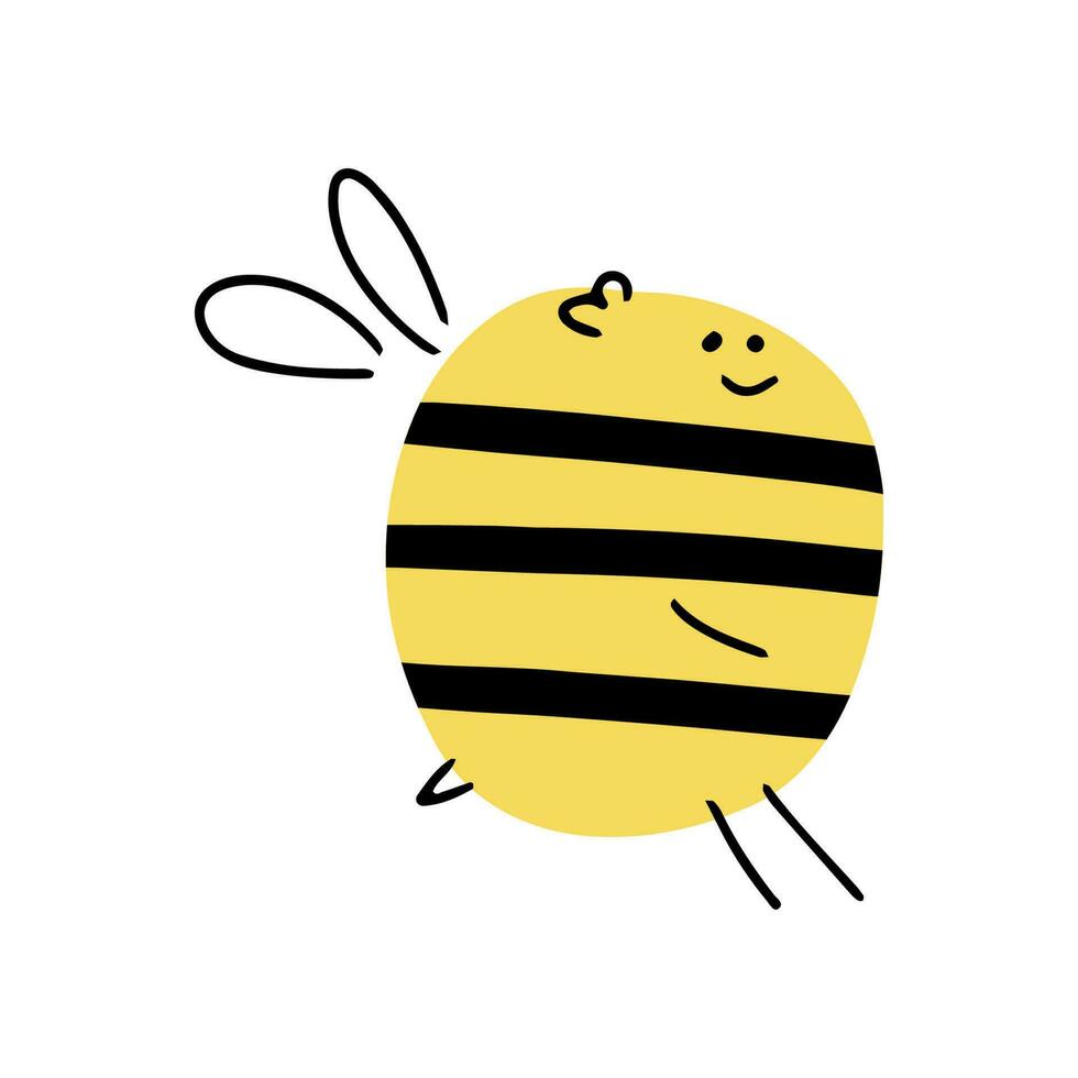 Cartoon bee for concept design. Animal character design. Vector illustration in flat style.