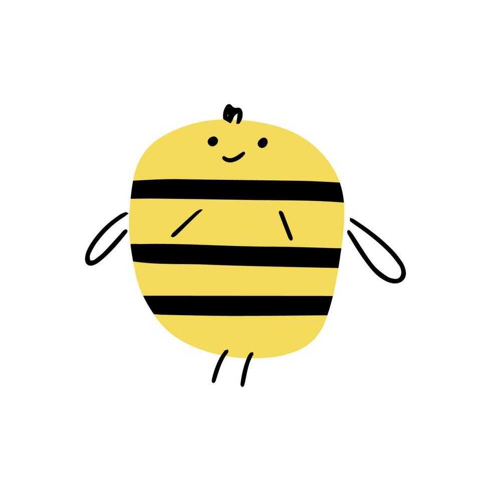 Cartoon bee for concept design. Animal character design. Vector illustration in flat style.