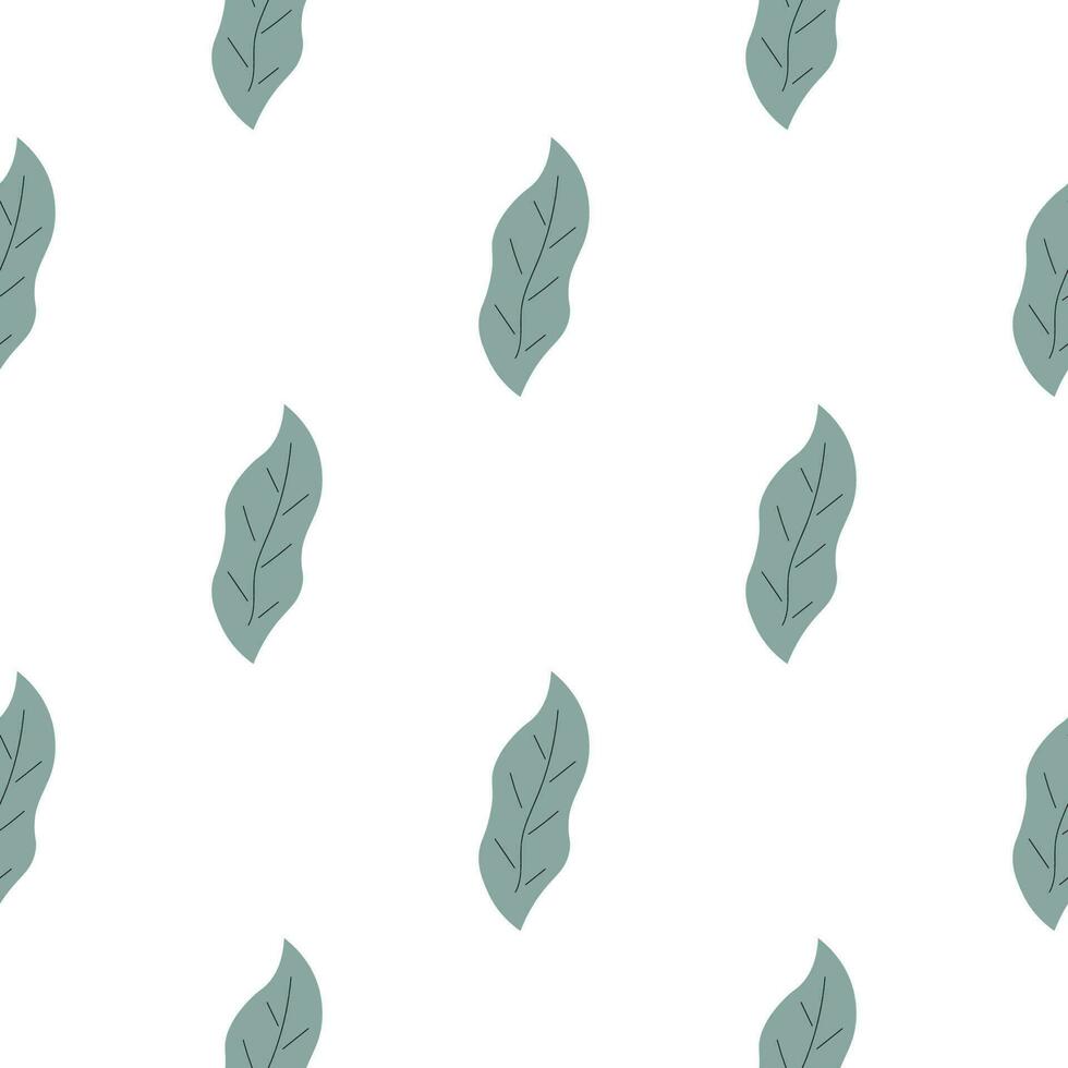 Leafs seamless pattern. Vector hand drawn botanical illustration. Pretty scandi style for fabric, textile, wallpaper. Digital paper in white background