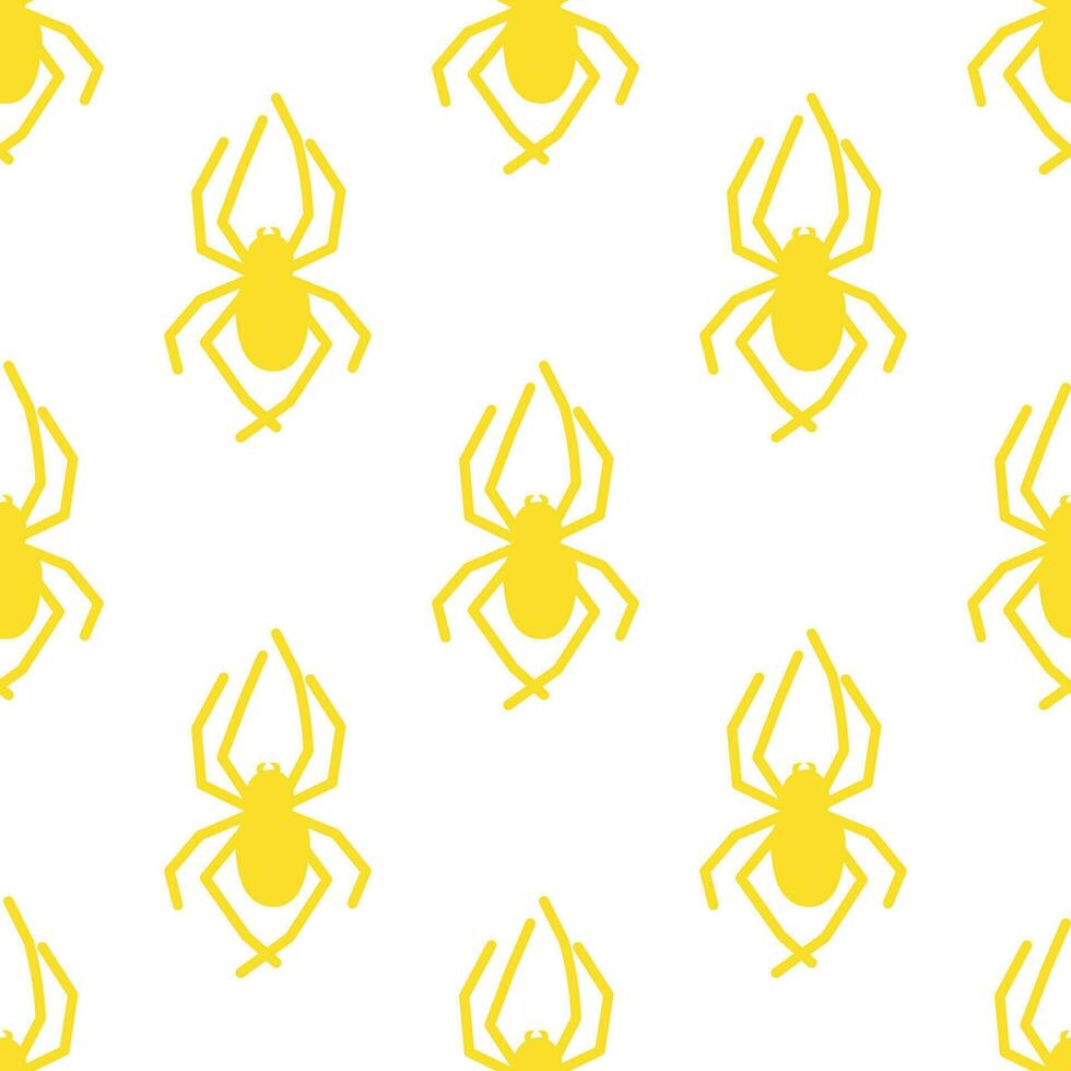 Spider vector seamless pattern on a white background. Insect pattern print on textiles, paper, wrapping paper theme
