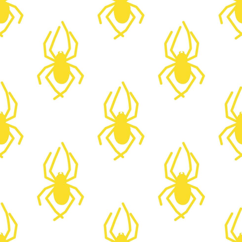 Spider vector seamless pattern on a white background. Insect pattern print on textiles, paper, wrapping paper theme