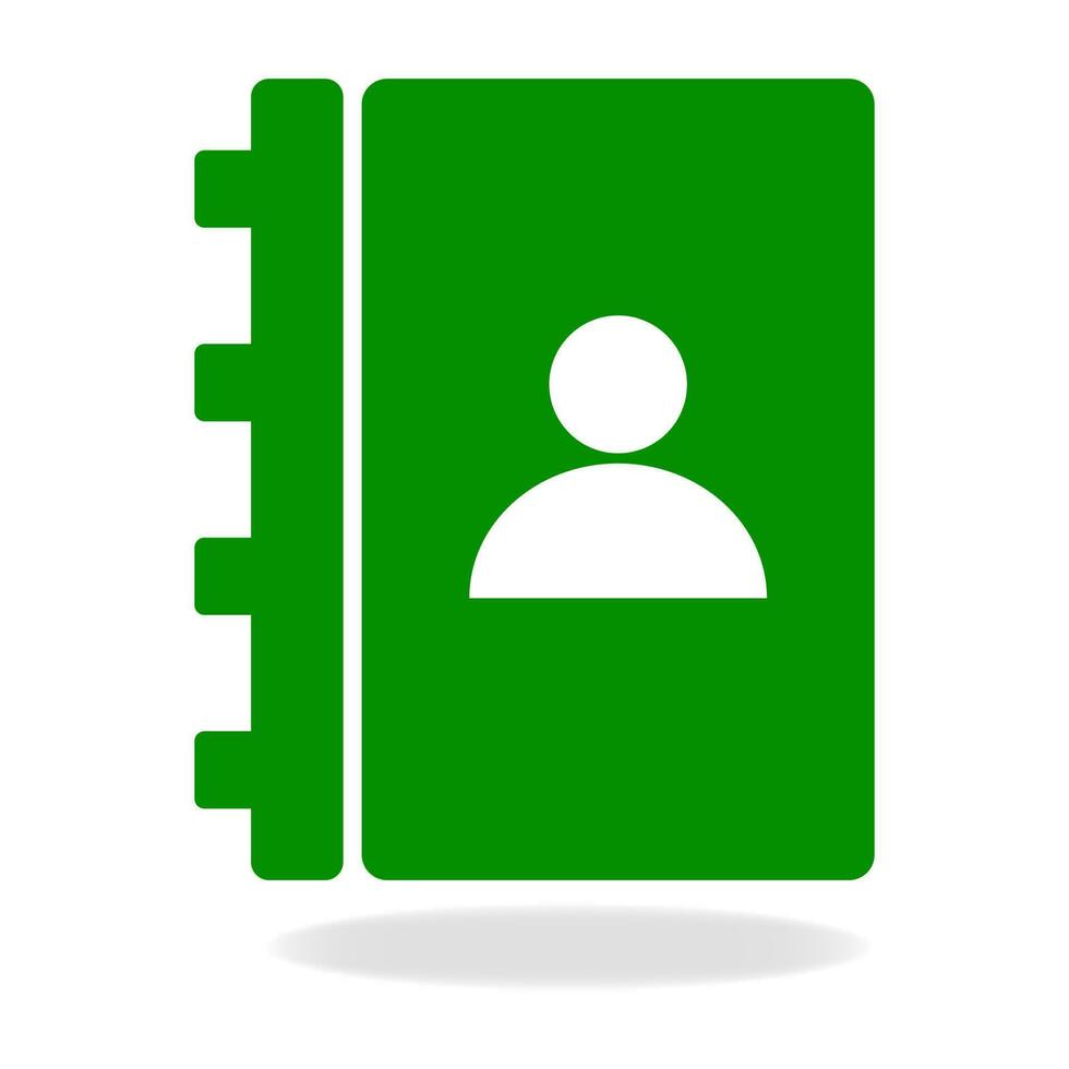 Contact icon in green color vector
