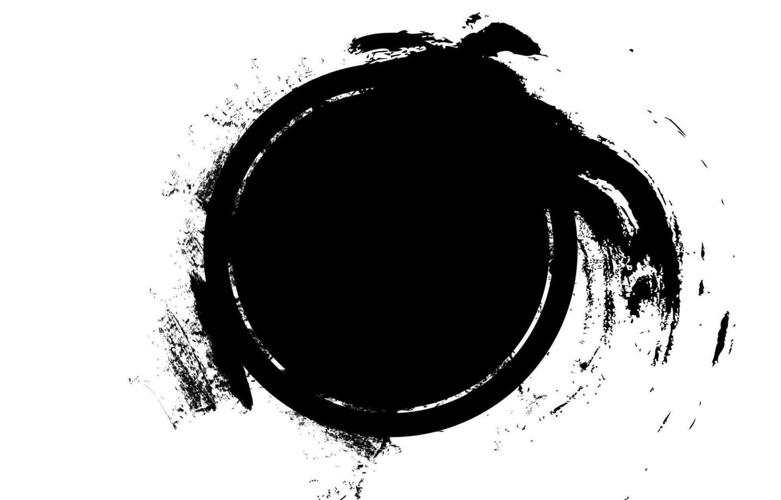 Circle black grunge template. Dirty artistic design element vector