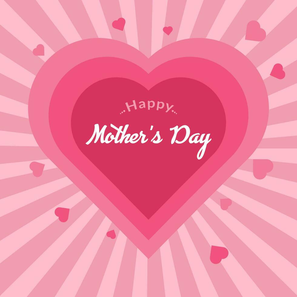 Illustration of hearts mother's day background with pink color vector