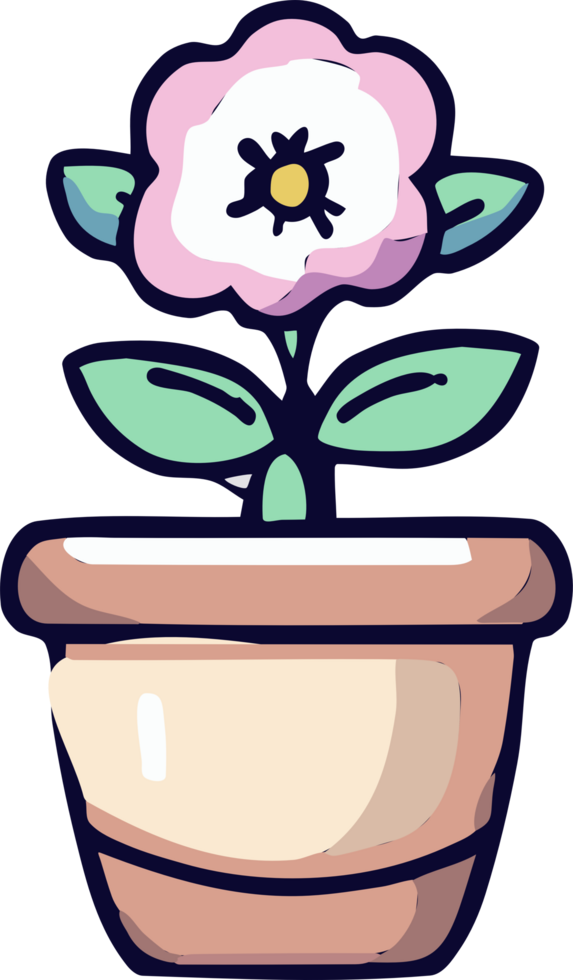 Potted flower png graphic clipart design