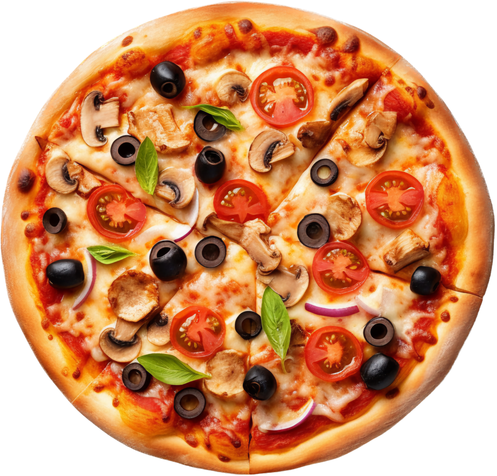 Top view pizza with . png