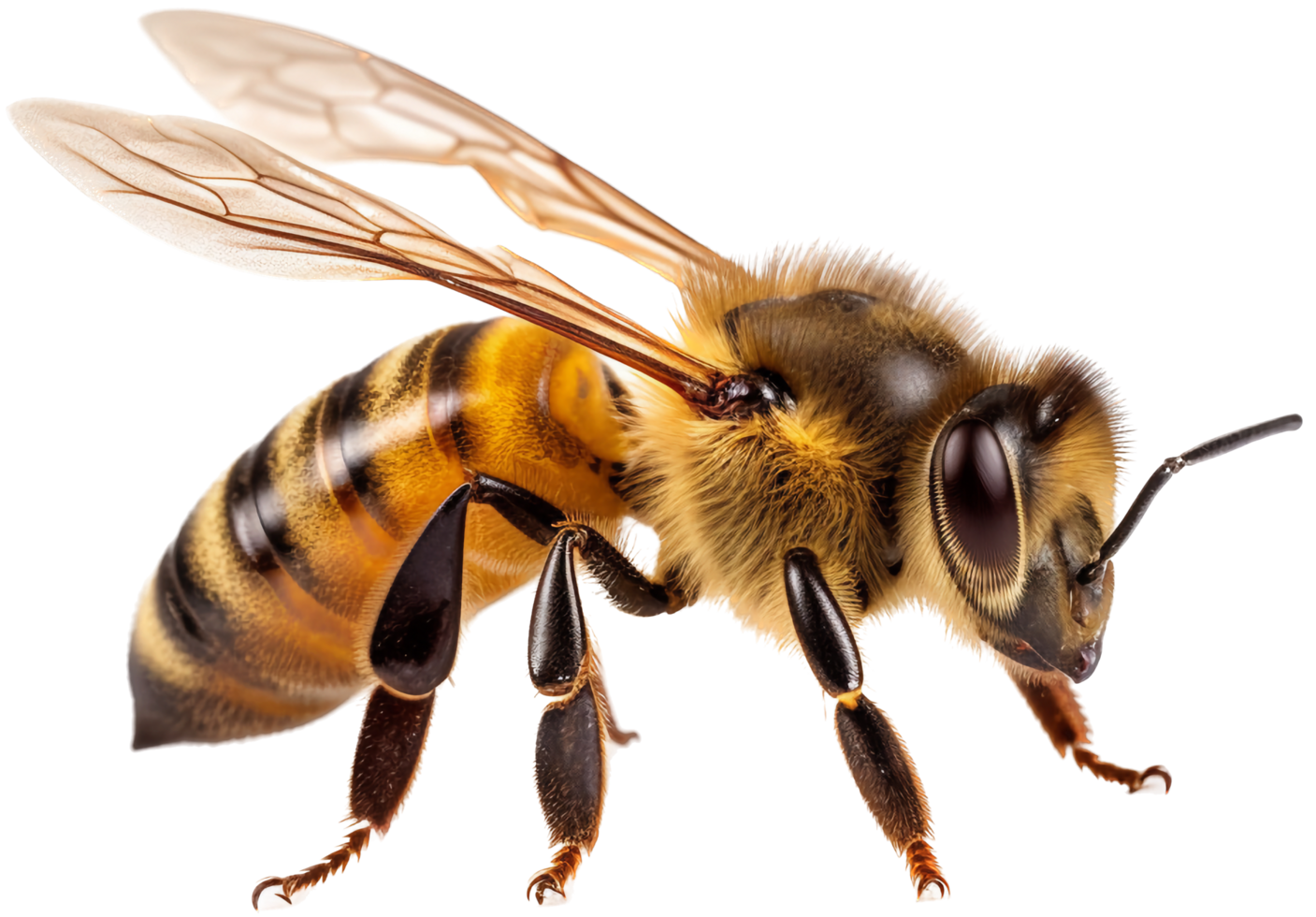 Bee side view with . png