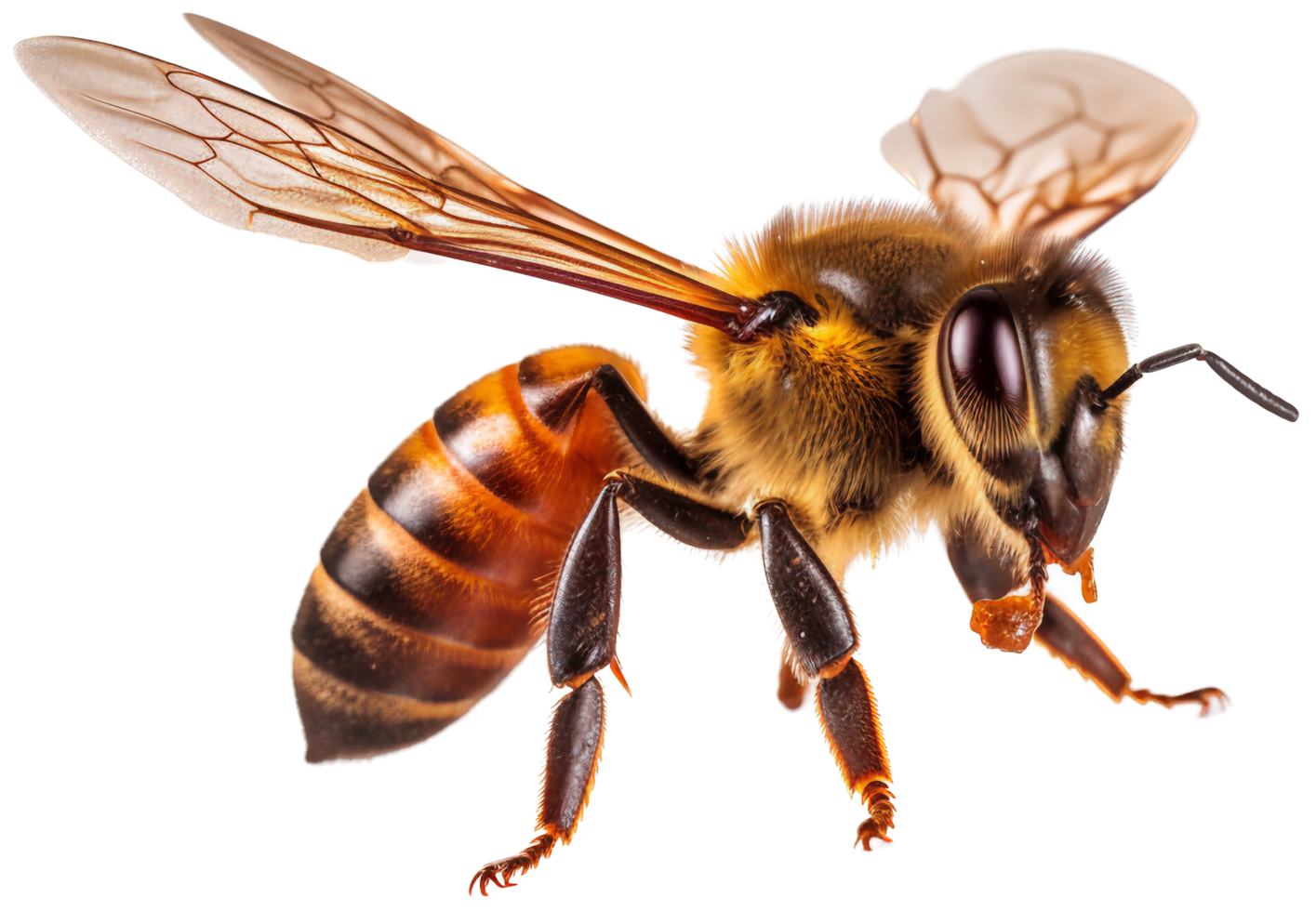 Bee side view with . png