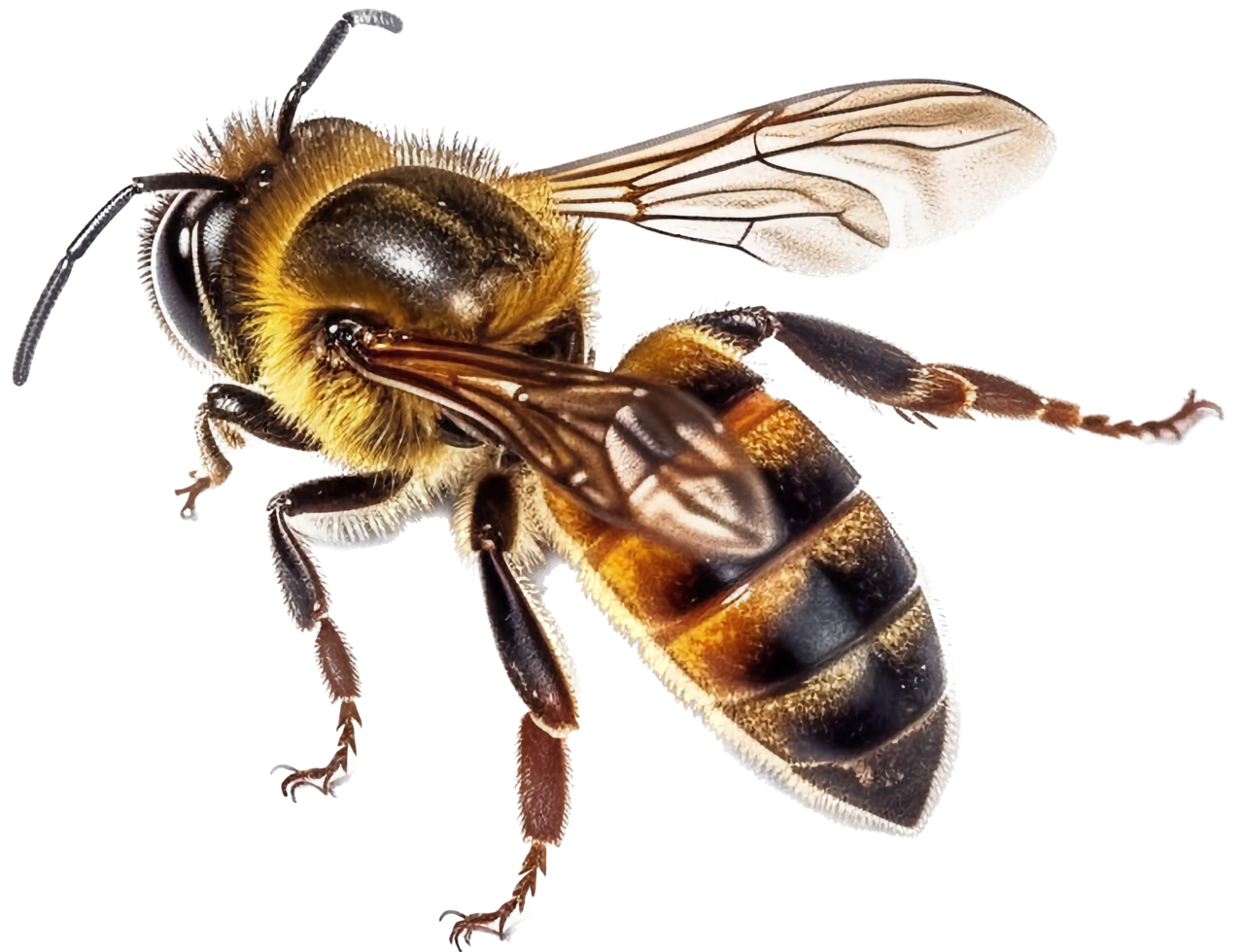 abeille côté vue png avec ai généré.
